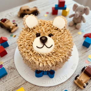 Fuzzy Teddy Birthday Cake